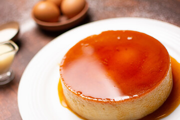 Flan . Quesillo. Creme brulee. Milk and egg dessert. Egg tart. Desert. Candy.