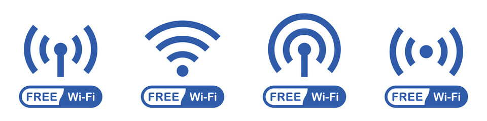 Free wi-fi icon. Wi-fi point icon. Wireless connection icon, vector illustration - obrazy, fototapety, plakaty