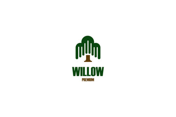 Flat willow tree logo design vector template illustration idea © Brandingasik