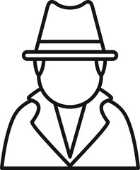 Security agent icon outline vector. Secret service