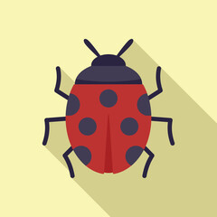 Luck ladybug icon flat vector. Japan fuji
