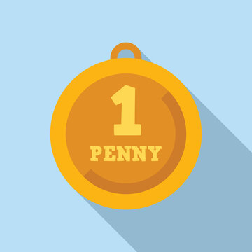 One Lucky Penny Icon Flat Vector. Japan Charm