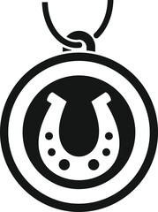 Lucky horseshoe icon simple vector. Charm japan