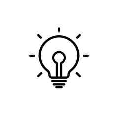 LIght bulb icon isolated on white background. Vector Illustration.