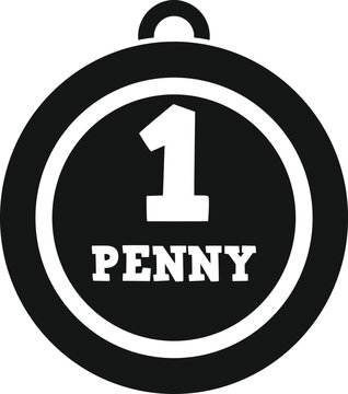 One Lucky Penny Icon Simple Vector. Japan Charm