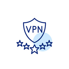 Five star rated VPN. Pixel perfect, editable stroke line art icon