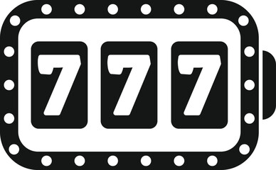 Casino slot icon simple vector. Seven machine