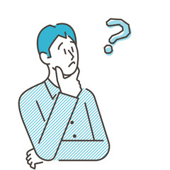 Man who question and think about something【Vector illustration】