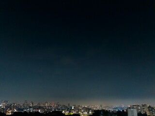 Fototapeta na wymiar Foto aérea do bairro do Ipiranga em São Paulo, a noite
