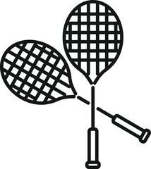 Badminton icon outline vector. Sport exercise