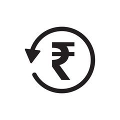 Chargeback icon symbol, return money  on white backgroun