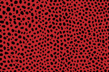 Cheetah print, Black spots on Red Background
