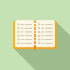 Open book icon flat vector. System accounting