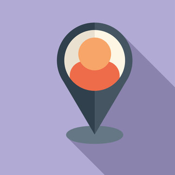 Database Location Icon Flat Vector. Crm Data