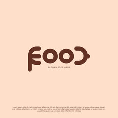 Food Typography for Restaurant Cafe Bar logo