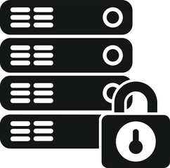 Locked data server icon simple vector. Platform system