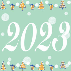 2023,new year,congratulations on the year 2023,christmas tree,gift,snowflakes,snowman,deer,heart,star,man,christmas, pattern, water, vector, design, snow, illustration, snowflake, winter, drop, vector