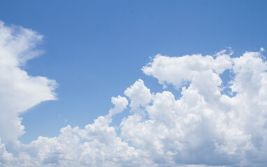 Naklejka na ściany i meble background and texture of sky and white clouds