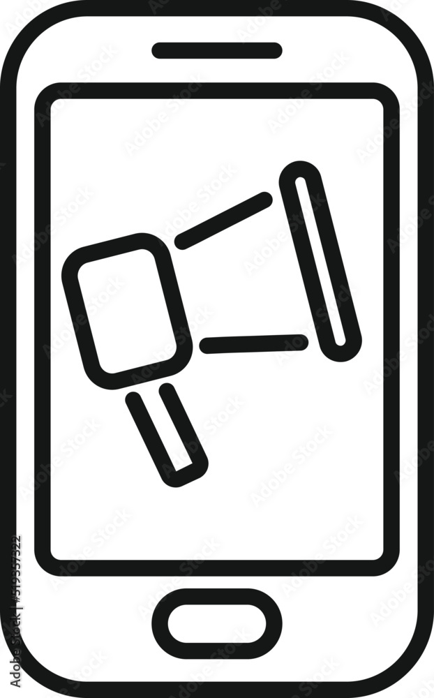 Poster phone customer database icon outline vector. crm data