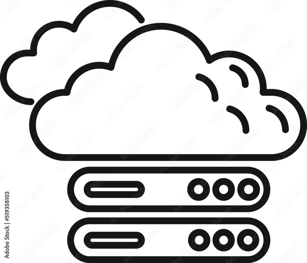 Poster cloud data icon outline vector. crm database