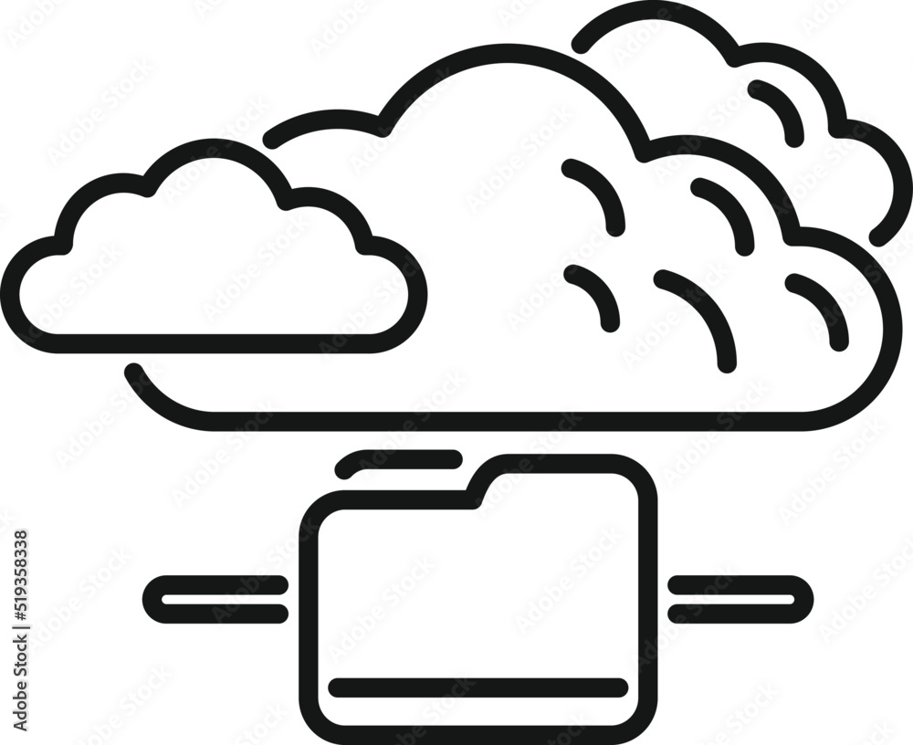 Poster database cloud icon outline vector. platform system