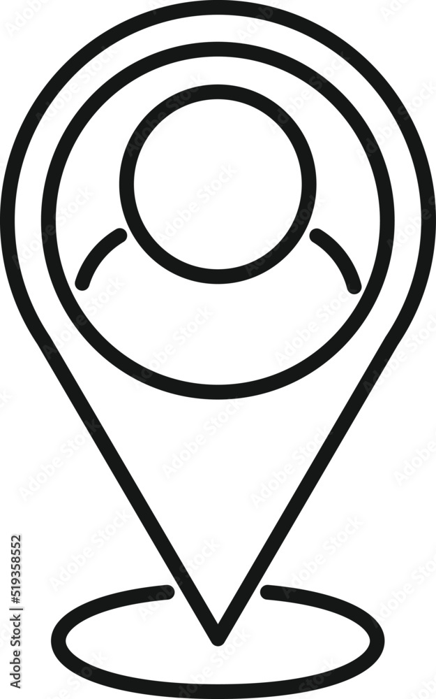 Poster database location icon outline vector. crm data