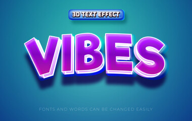 Vibes 3d editable text effect style
