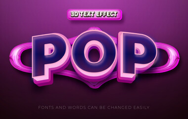Pop 3d editable text effect style