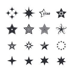 Star Shapes Symbol Icon Vector Illustration