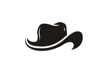 Country Western Cowboy Leather Hat, Texas Sheriff Hat silhouette