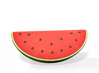 watermelon slice isolated on a white background 3d-rendering