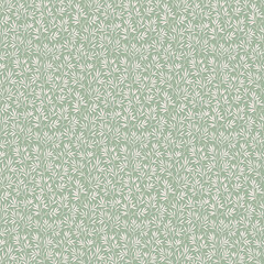 Cute floral pattern in the small leaves. Seamless vector texture. Elegant template for fashion prints. Printing with small white leaves. Light blue gray background. Stock print.
