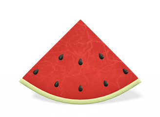 watermelon slice isolated on a white background 3d-rendering
