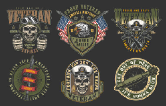 US military set colorful logotype