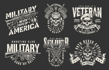Military set element vintage monochrome