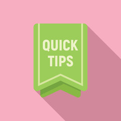 Sticker tip icon flat vector. Quick trick