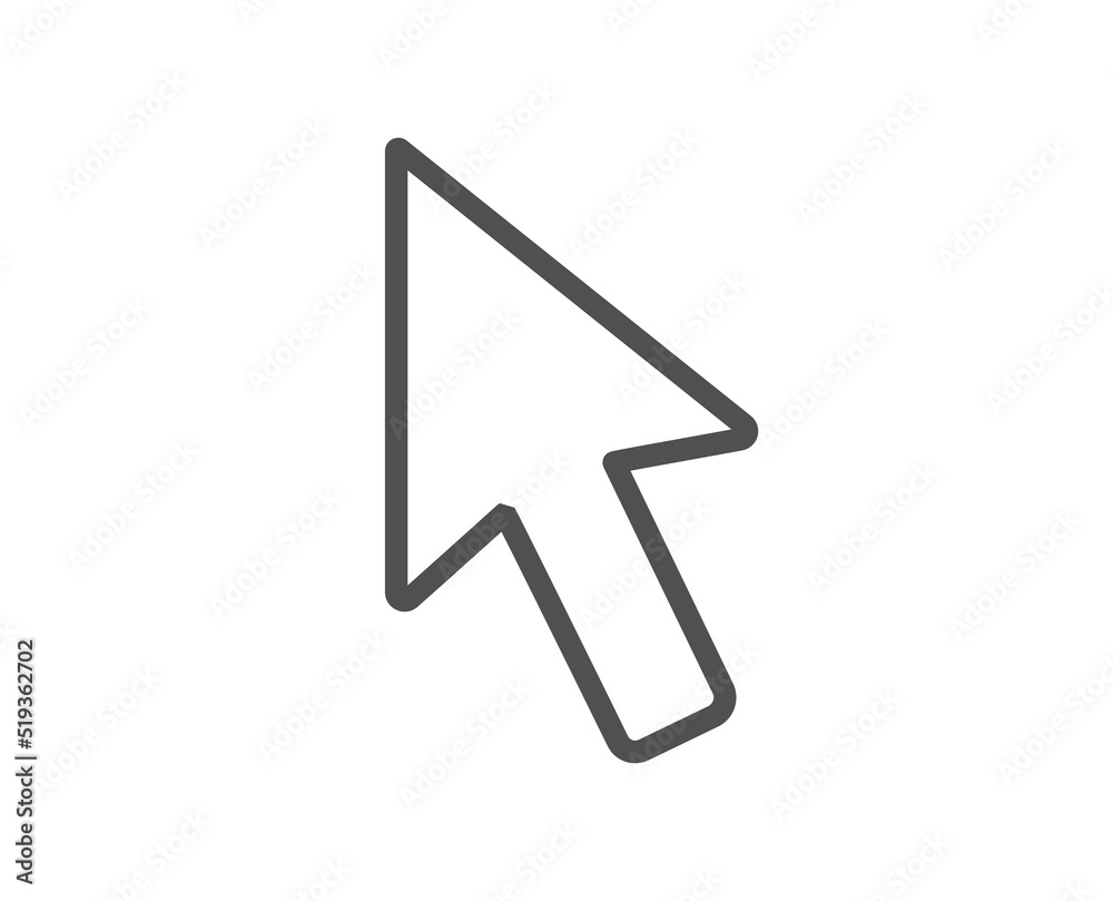 Fototapete mouse cursor line icon. click action sign. arrow pointer symbol. quality design element. linear styl