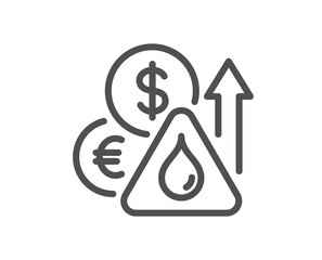 Fuel prices line icon. Petrol price sign. Diesel rate symbol. Quality design element. Linear style fuel price icon. Editable stroke. Vector
