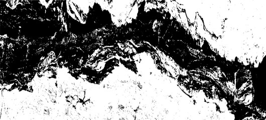 Monochrome texture composed of irregular graphic elements. Distressed uneven grunge background. Abstract vector illustration. Overlay for interesting effect and depth. Isolated on white background.