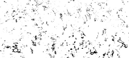 Monochrome texture composed of irregular graphic elements. Distressed uneven grunge background. Abstract vector illustration. Overlay for interesting effect and depth. Isolated on white background.