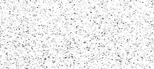 Monochrome texture composed of irregular graphic elements. Distressed uneven grunge background. Abstract vector illustration. Overlay for interesting effect and depth. Isolated on white background.