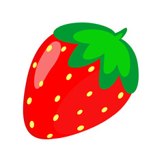 Cartoon bright natural strawberrys isolated on white.