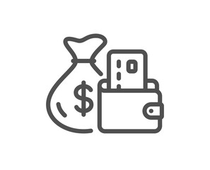 Change money line icon. Credit card sign. Cash payment symbol. Quality design element. Linear style change money icon. Editable stroke. Vector