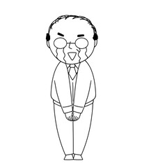 泣きながらお礼するおじさんのイラスト
