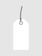 blank white price tag isolated