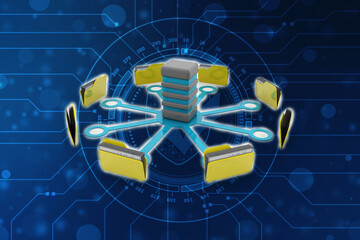 3d illustration of Data sharing concept