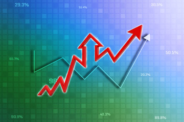 3d rendering business graph and documents. Stock market chart. Business graph background, Financial Background