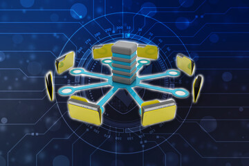 3d illustration of Data sharing concept