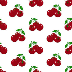 seamless, juicy pattern with cherries for decorating textiles, wallpapers, gift wrappings