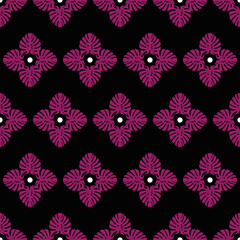 monstera seamless pattern with pink and black color